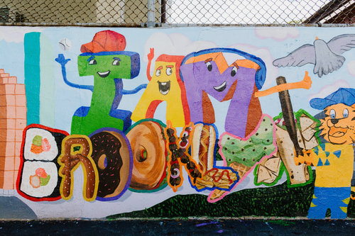 I am Brooklyn mural at PS 127